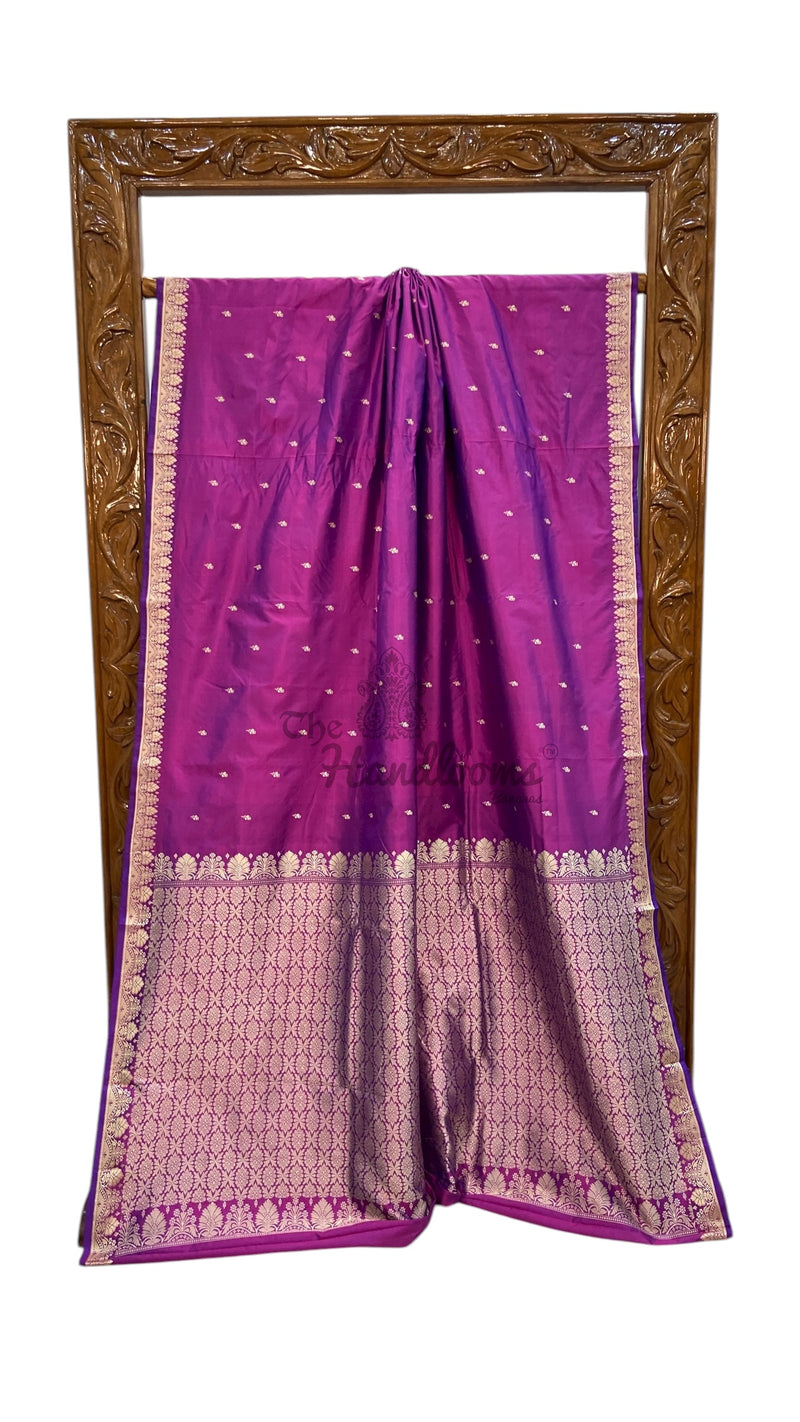 Pure Katan Silk Reshmi Zari Banarasi Handloom Saree - The Handlooms