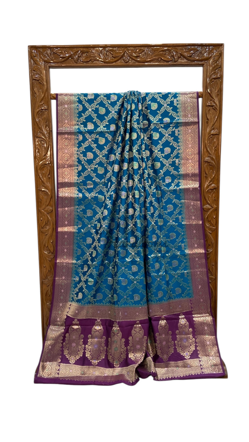 Pure Chiniya Silk Handloom Banarasi Saree - The Handlooms