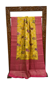 Pure Chiniya Silk Handloom Banarasi Saree Digital Print - The Handlooms