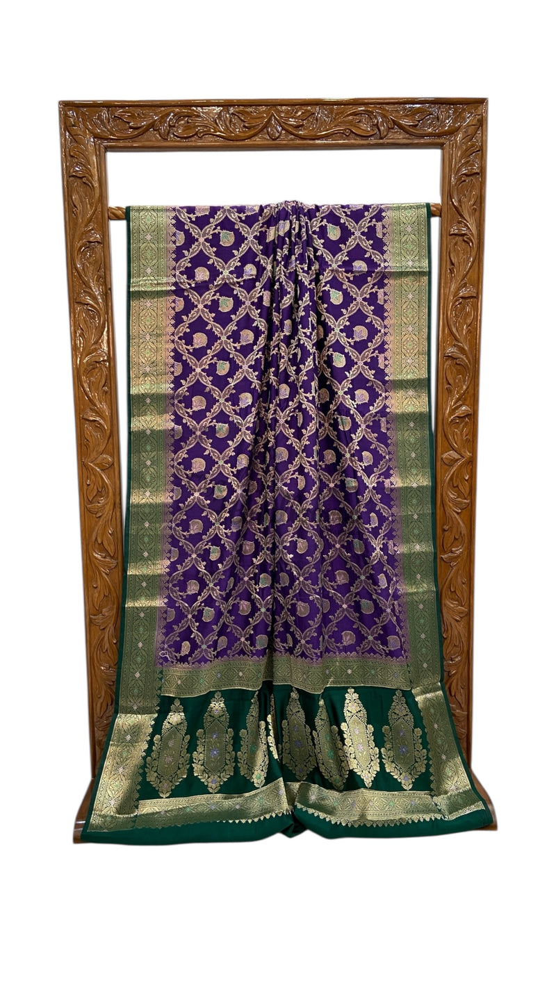 Pure Chiniya Silk Handloom Banarasi Saree - The Handlooms