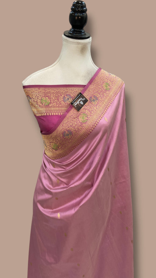 Pure Katan Silk Banarasi Handloom Saree - All Over Kadua Motifs - The Handlooms