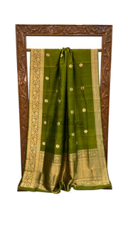 Pure Katan Silk Banarasi Handloom Saree - All Over Kadua Motifs - The Handlooms