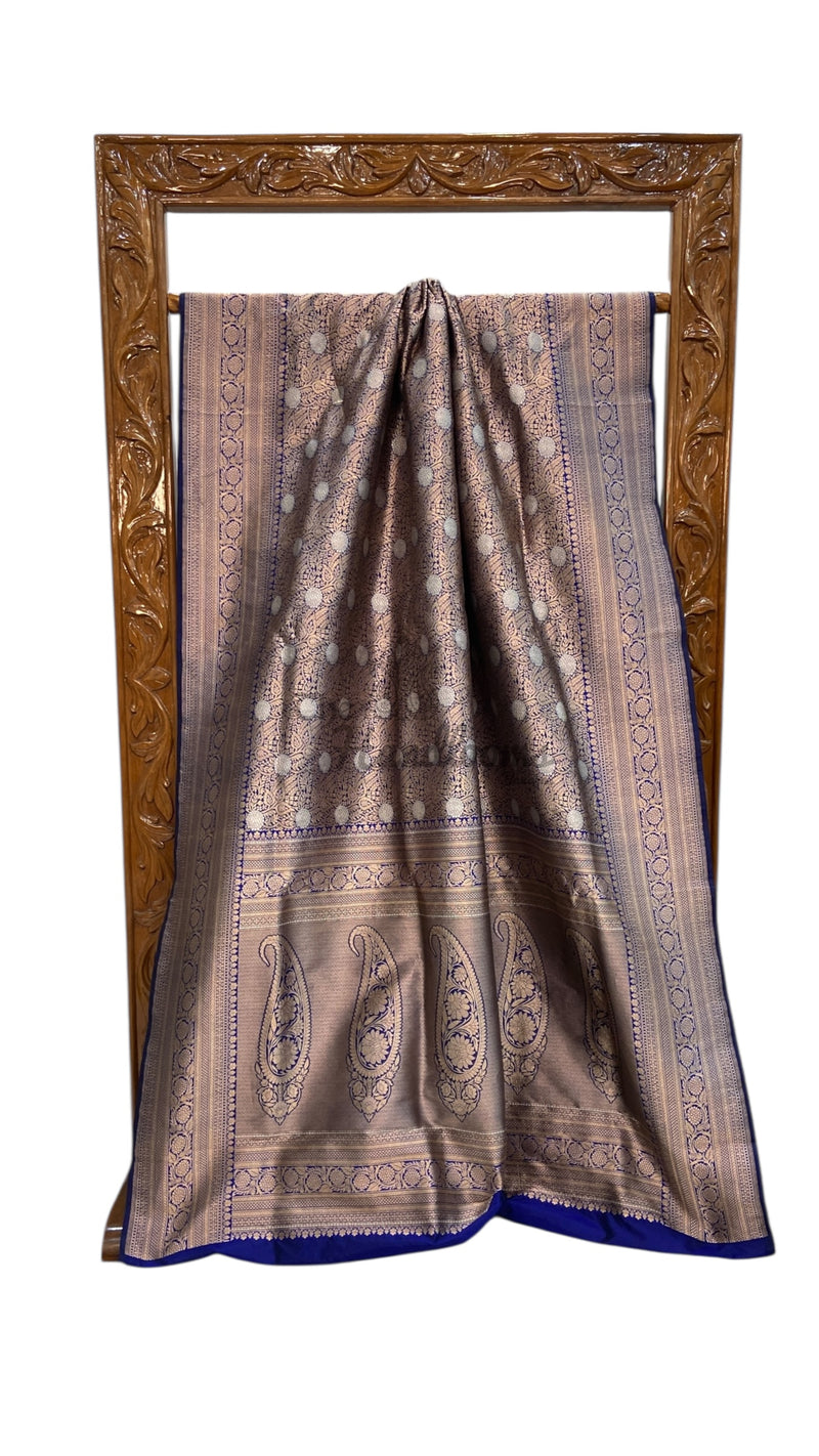 Pure Katan Silk Banarasi Handloom Saree - Tanchui Brocade With Sona Roopa - The Handlooms