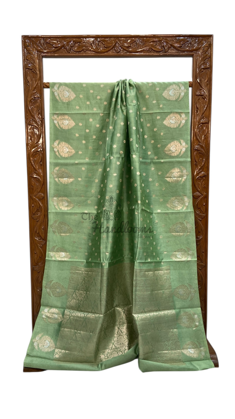 Pure Mango Silk Banarasi Handlokom Saree