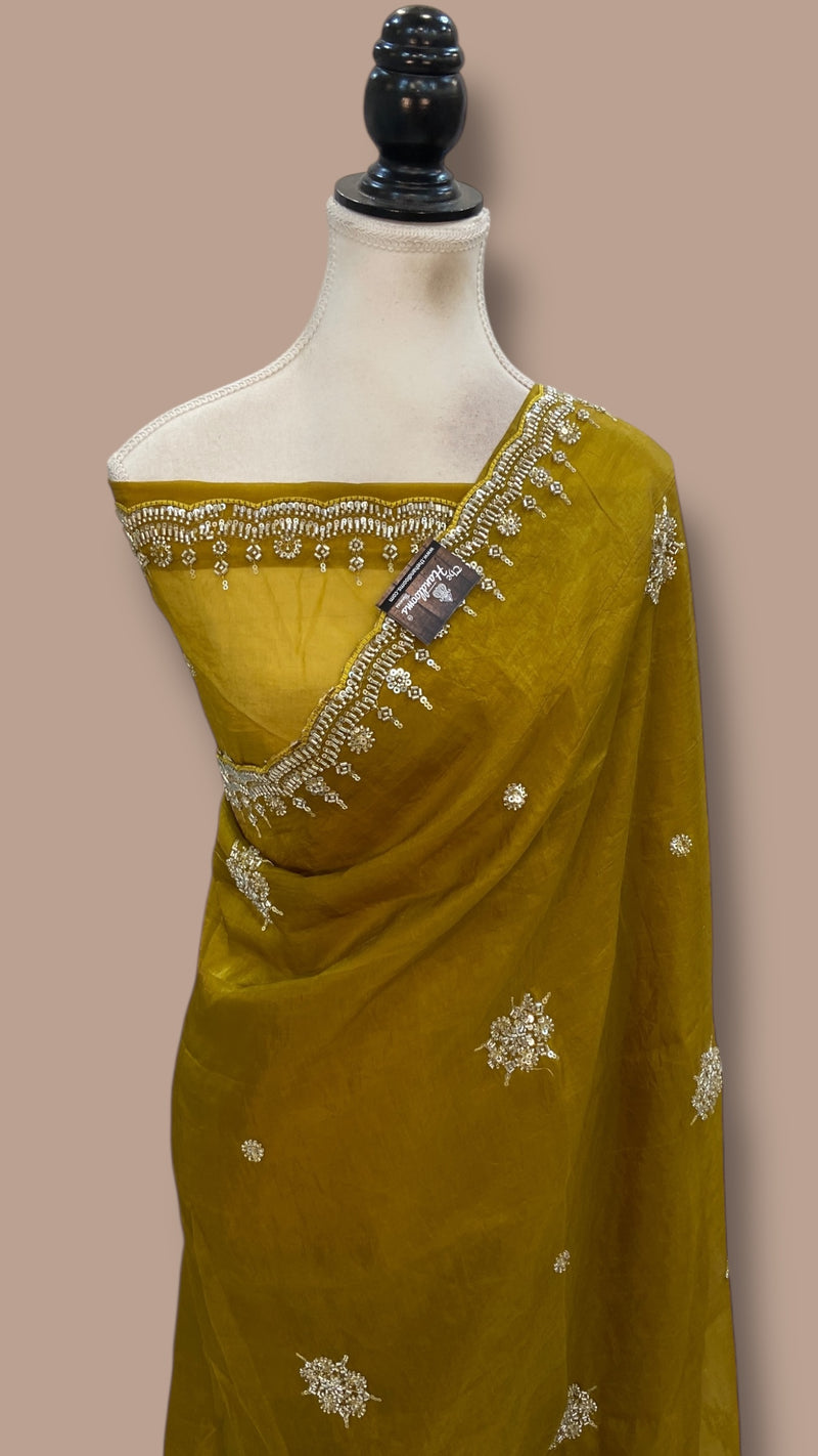 Tissue Silk Banarasi Saree With Handwork