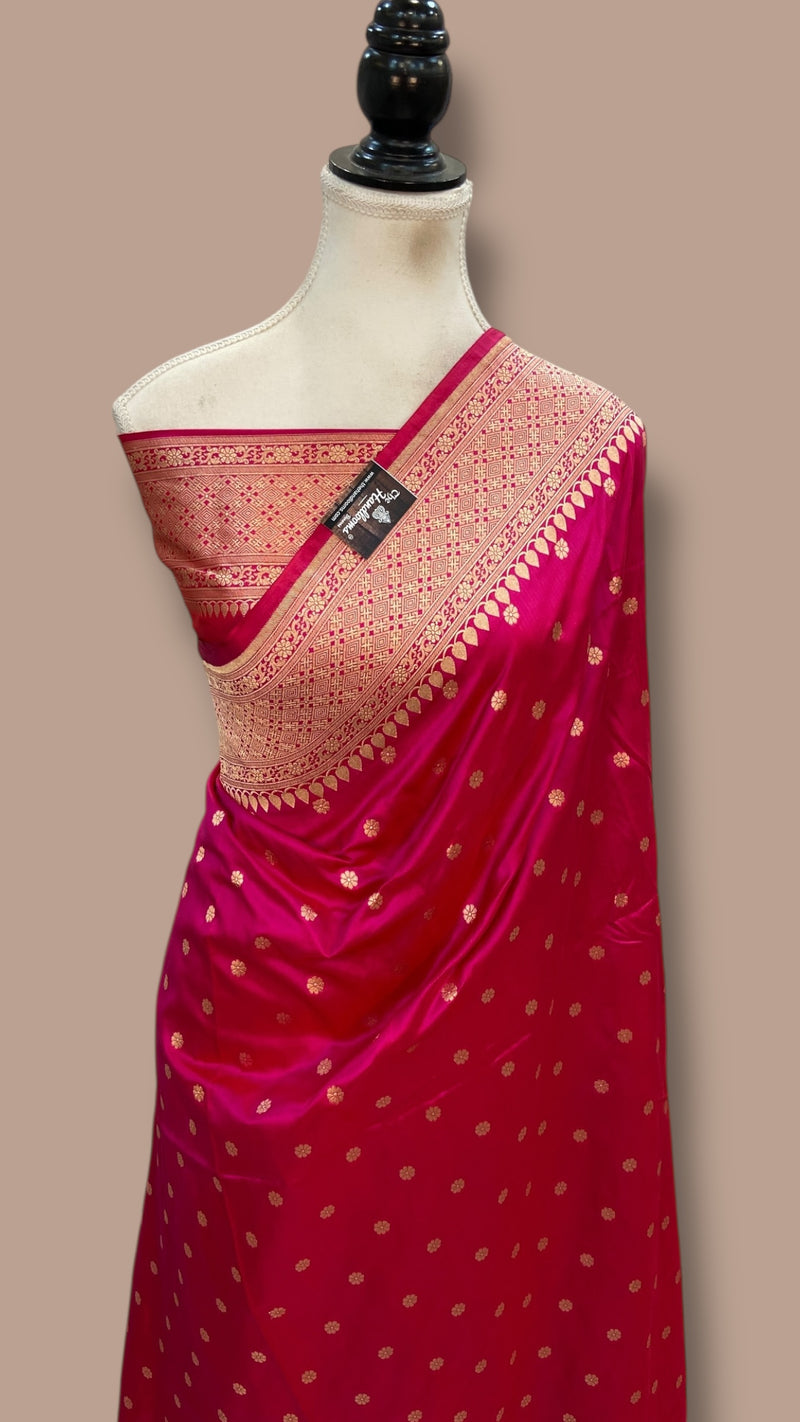 Pure Katan Silk Banarasi Handloom Saree - All Over Motifs