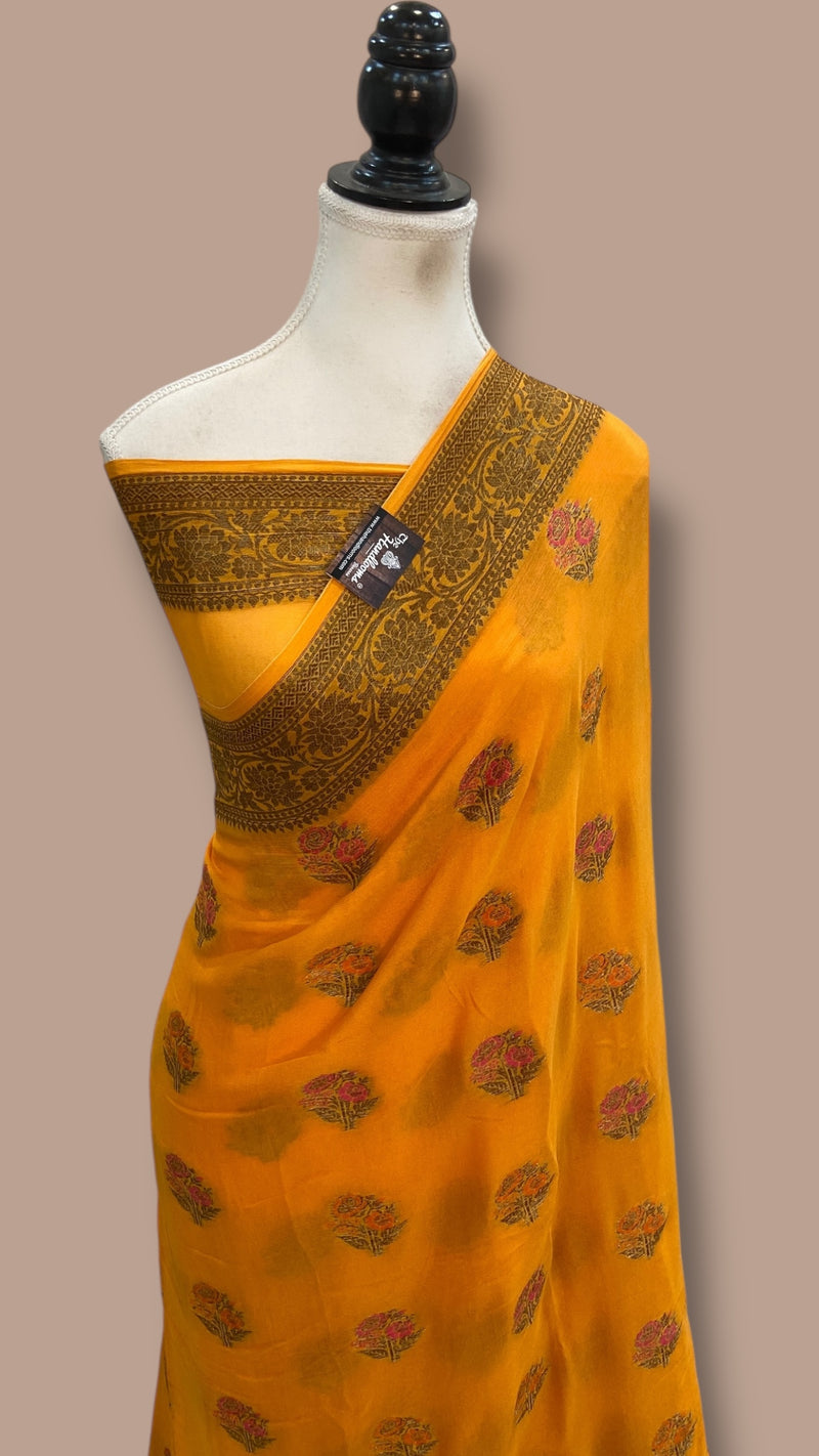 Pure Chiffon Khaddi Banarasi Saree