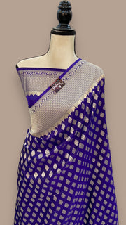 Pure Katan Silk Banarasi Handloom Saree - All Over Jaal Work - The Handlooms