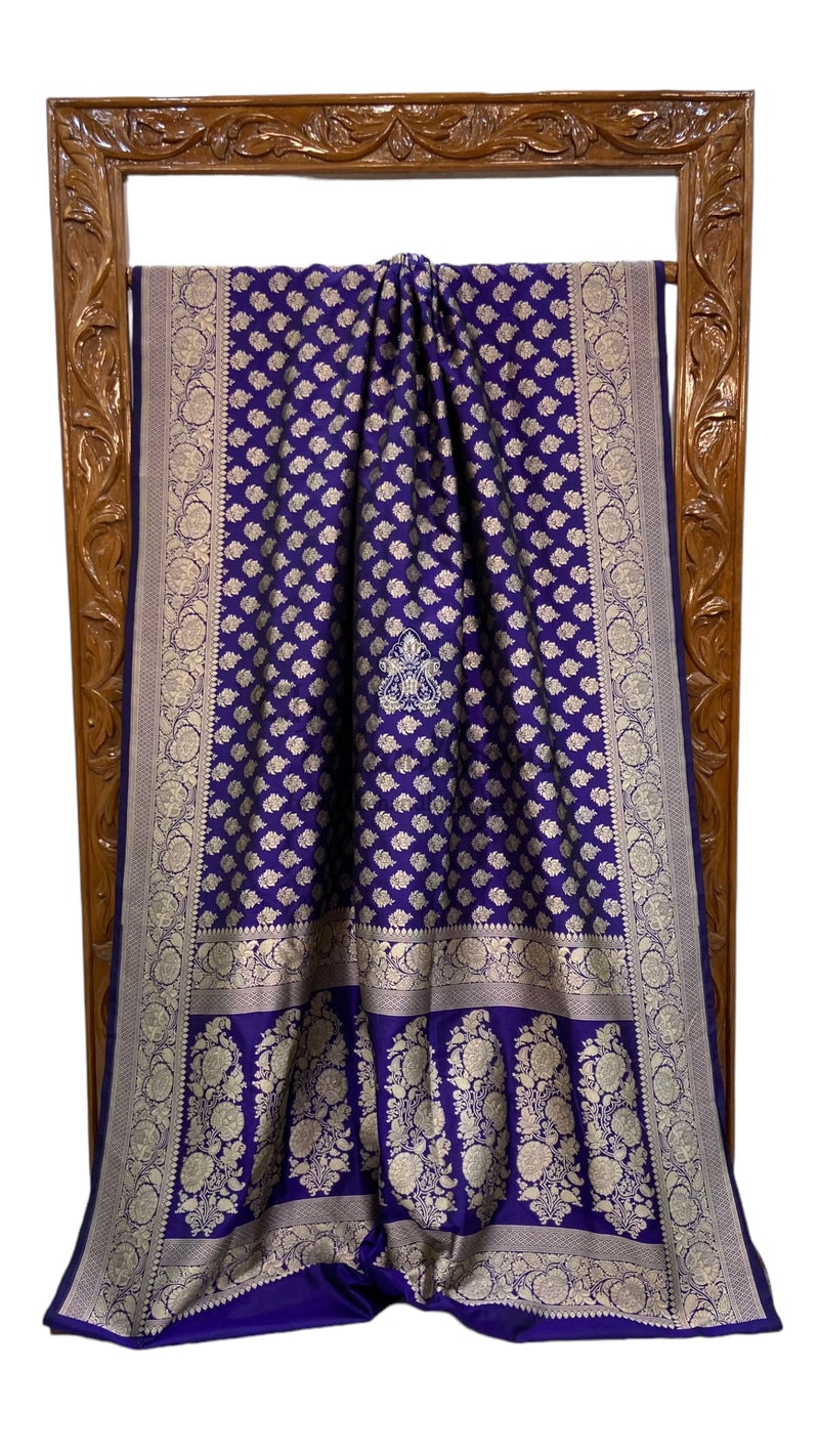 Pure Katan Silk Banarasi Handloom Saree - All Over Jaal Work - The Handlooms
