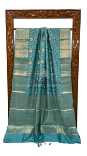 Pure Chiniya Silk Handloom Banarasi Saree with Chikankari - The Handlooms