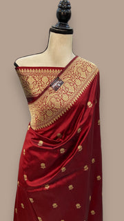 Pure Katan Silk Banarasi Handloom Saree - All over Kadua motifs - The Handlooms