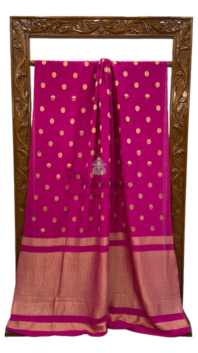 Moonga Georgette Handloom Banarasi Saree