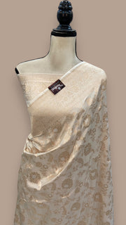 Pure Katan Silk Banarasi Handloom Saree - All over Sona Roopa Jaal work - The Handlooms