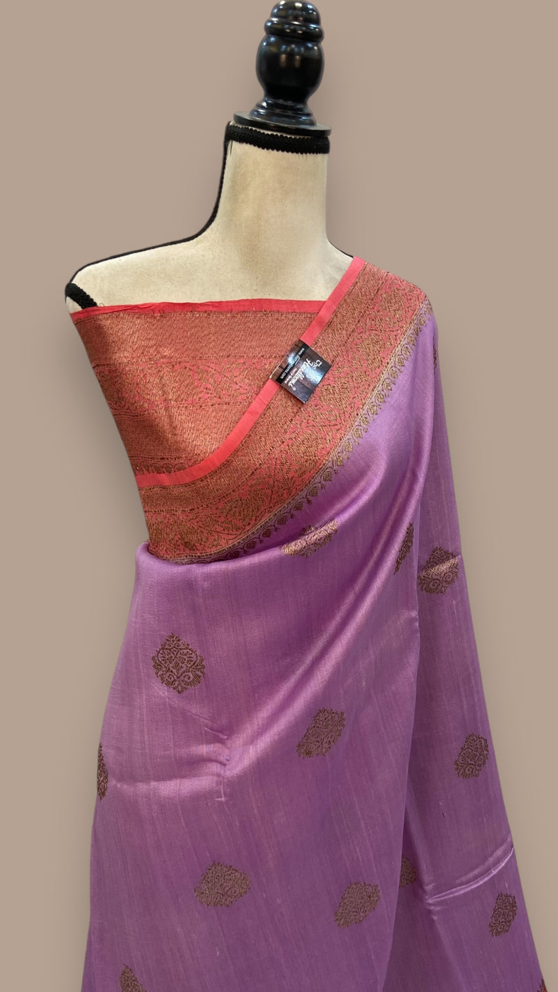 Pure Tussar Silk Handloom Banarasi Saree - The Handlooms