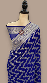Khaddi Georgette Handloom Banarasi Saree - The Handlooms
