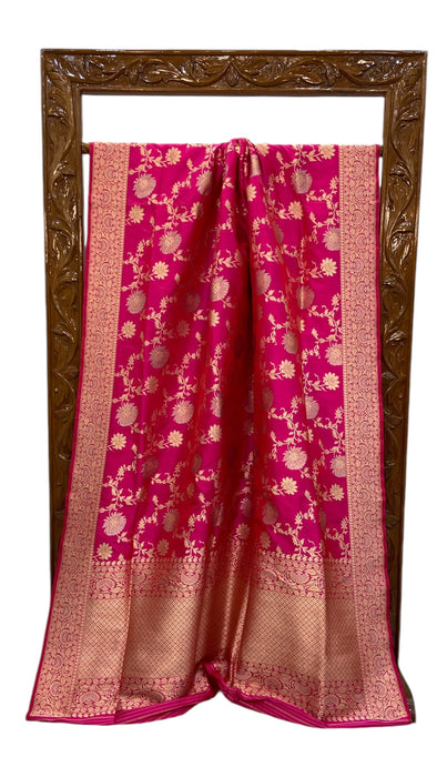 Ektara Pure Katan Silk Banarasi Handloom Saree - All over kadiyal Jaal work