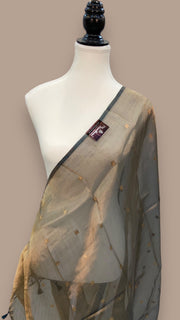Pure kora Tissue Banarasi Brocade Handloom Dupatta - The Handlooms