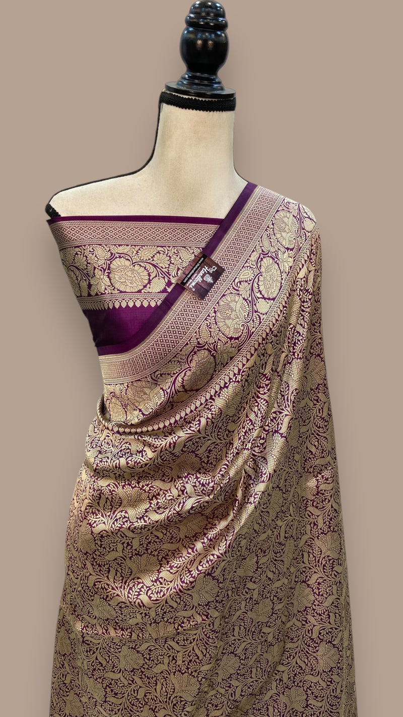 Pure Katan Silk Banarasi Handloom Saree - Tanchui Brocade - The Handlooms