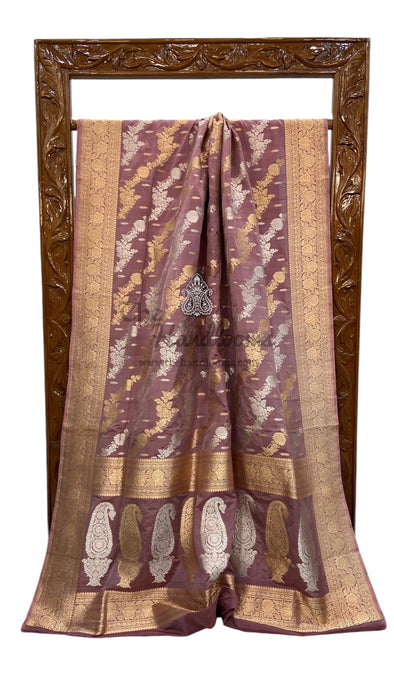 Ektara Pure Katan Silk Banarasi Handloom Saree - All over kadiyal Jaal work