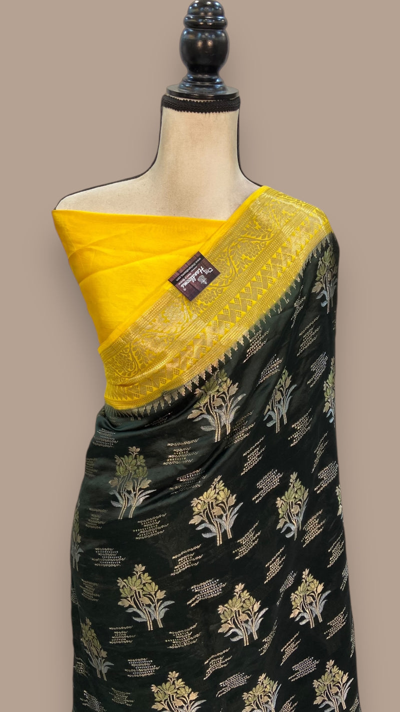 Pure Mango Silk Banarasi Handloom Saree - The Handlooms