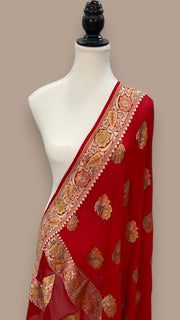Khaddi Georgette Handloom Banarasi Dupatta - The Handlooms