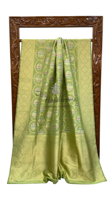 Ektara Pure Katan Silk Banarasi Handloom Saree - All over kadiyal Jaal work