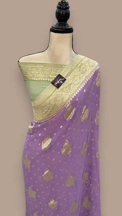 Pure Khaddi Georgette Handloom Banarasi Saree