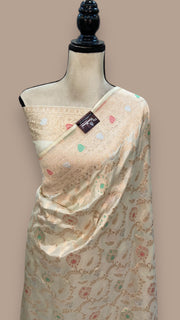 Pure Katan Silk Banarasi Handloom Saree - All over Jaal work with Meenakari - The Handlooms