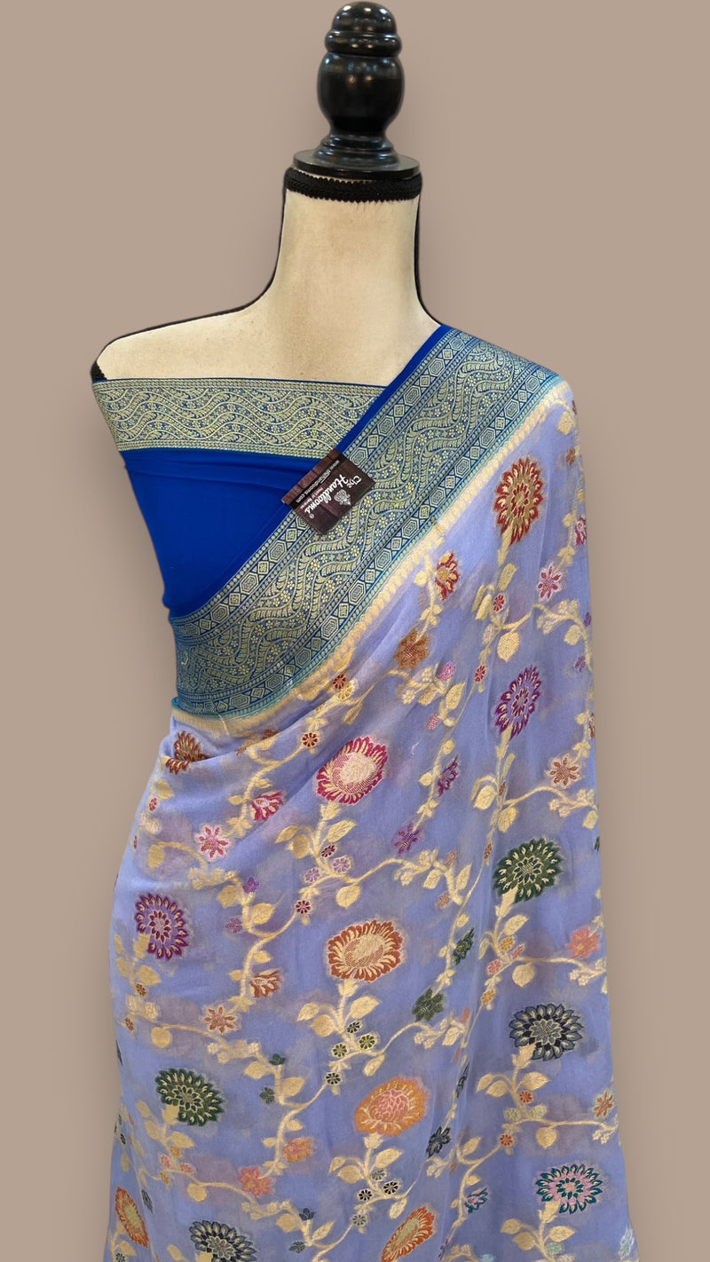Pure Crepe Georgette Banarasi Saree - The Handlooms