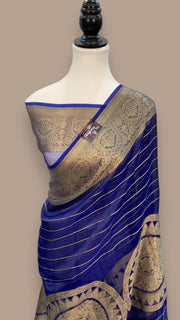 Pure Metallic Tissue Handloom Banarasi Saree - The Handlooms