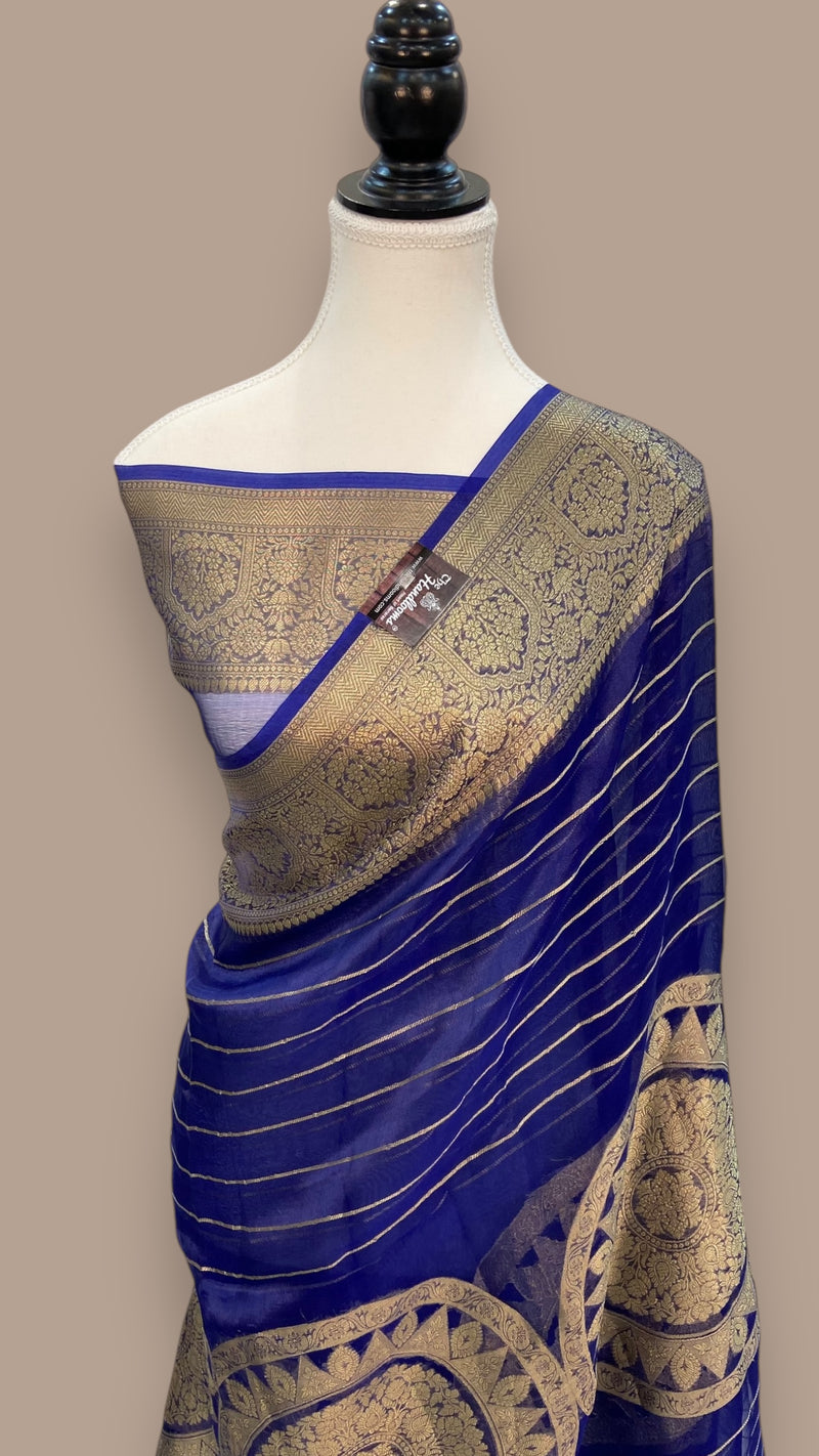 Pure Metallic Tissue Handloom Banarasi Saree - The Handlooms