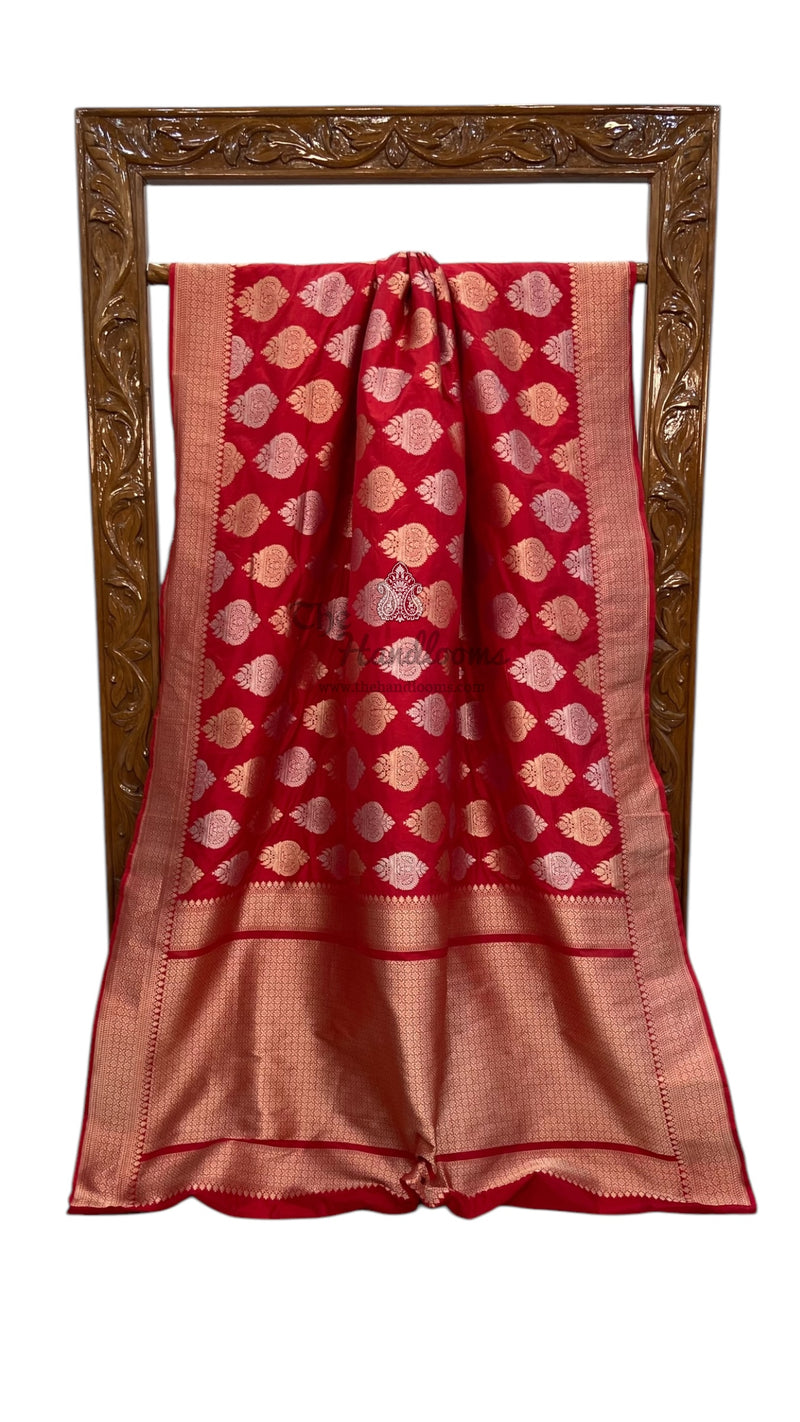 Raveena Tandon Pure Katan Silk Banarasi Handloom Saree -All over Sona Roopa Buta work - The Handlooms