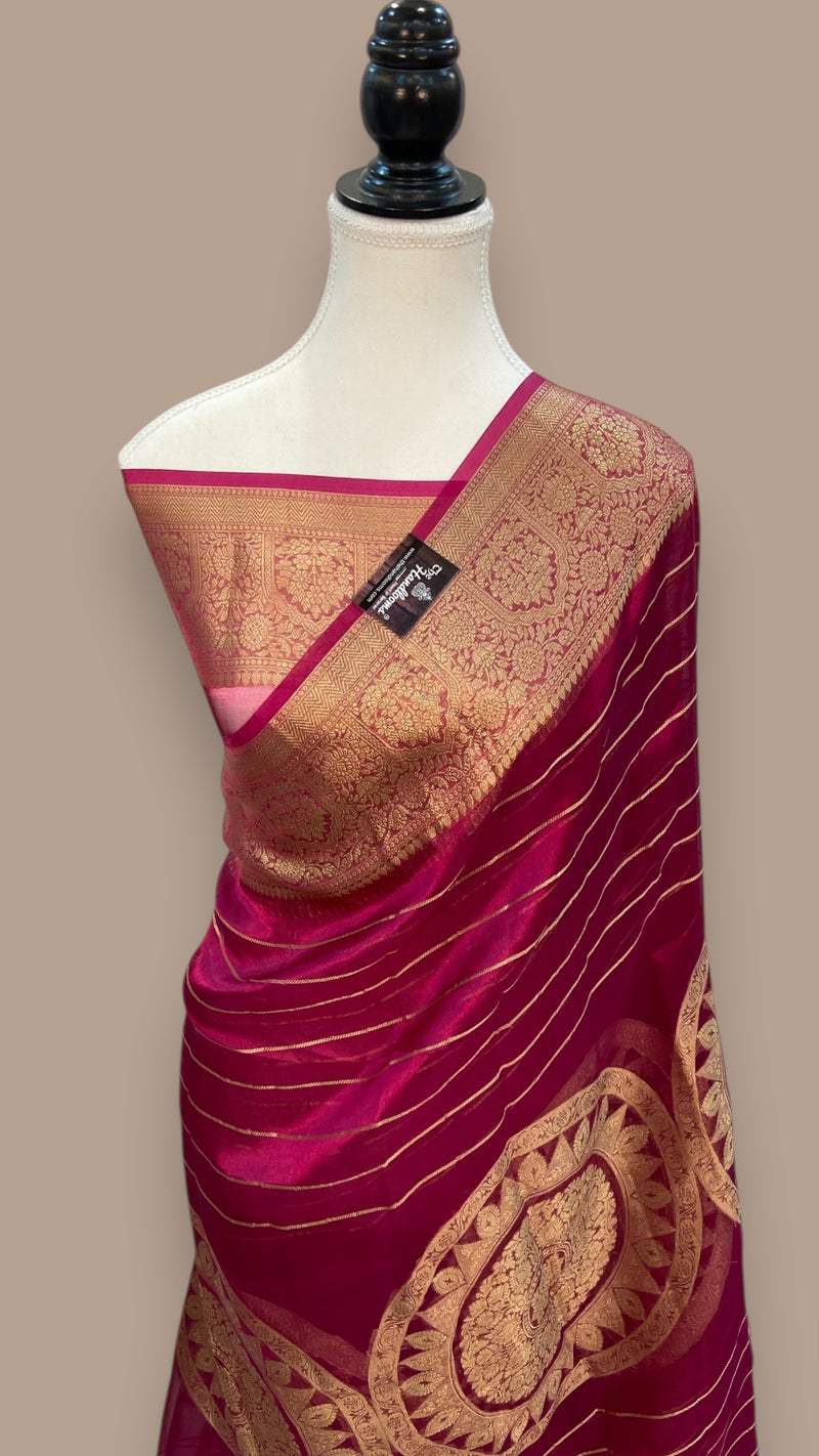 Pure Metallic Tissue Handloom Banarasi Saree - The Handlooms