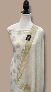 Pure Moonga Georgette Banarasi Dress material - The Handlooms