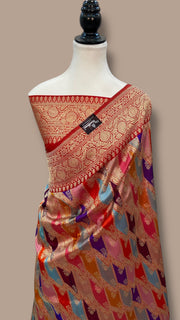 Ektara Pure Katan Silk Banarasi Handloom Saree - All over kadiyal Jaal work - The Handlooms