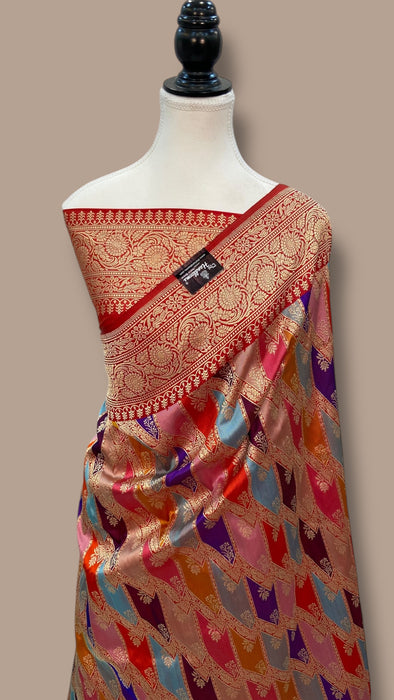 Ektara Pure Katan Silk Banarasi Handloom Saree - All over kadiyal Jaal work