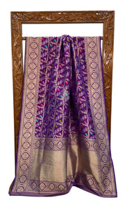 Ektara Pure Katan Silk Banarasi Handloom Saree - All over kadiyal Jaal work - The Handlooms