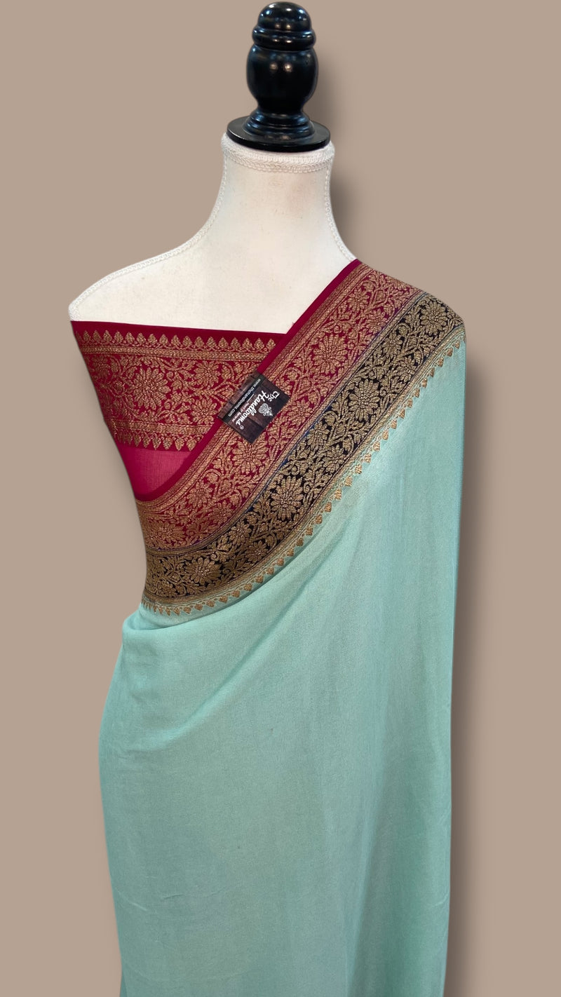 Pure Khaddi Georgette Handloom Banarasi Saree - The Handlooms