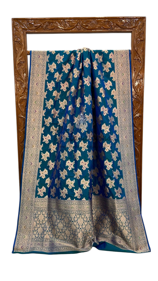 Pure Katan Silk Banarasi Handloom Saree - All over Jaal Work With Meenakari - The Handlooms