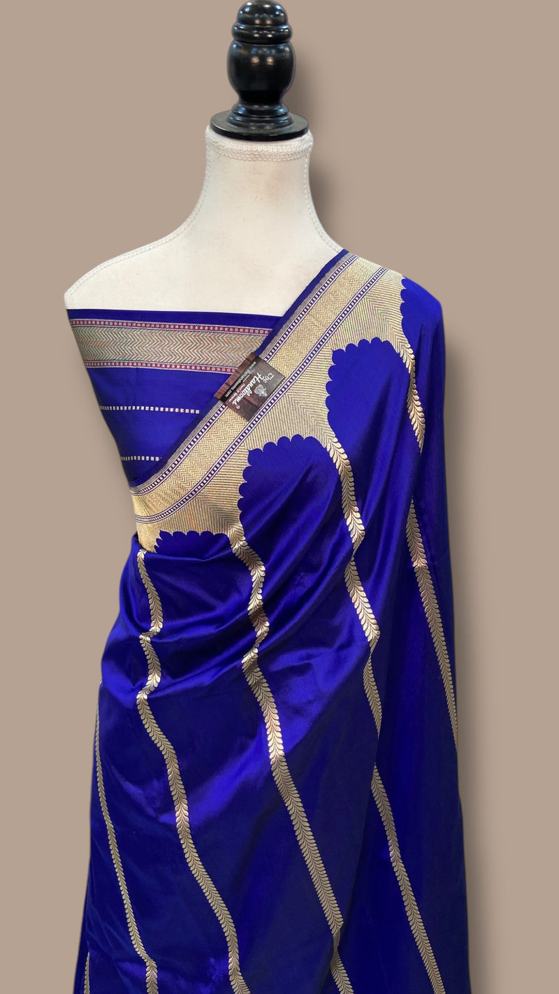 Pure Katan Silk Banarasi Handloom Saree - All over Kadua work - The Handlooms