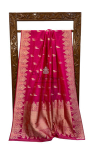 Pure Katan Silk Handloom Banarasi Saree - All over kadua motifs - The Handlooms