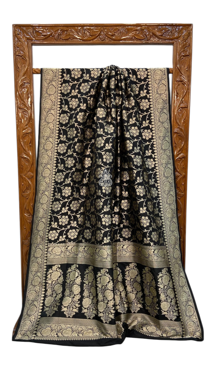 Pure Katan Silk Banarasi Handloom Saree - All over Jaal work - The Handlooms