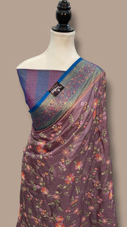 Tussar Silk Handloom Banarasi Saree With Chikankari - The Handlooms