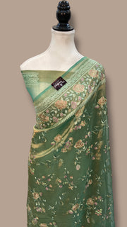 Pure Tissue Handloom Banarasi Saree With Chikankari - The Handlooms