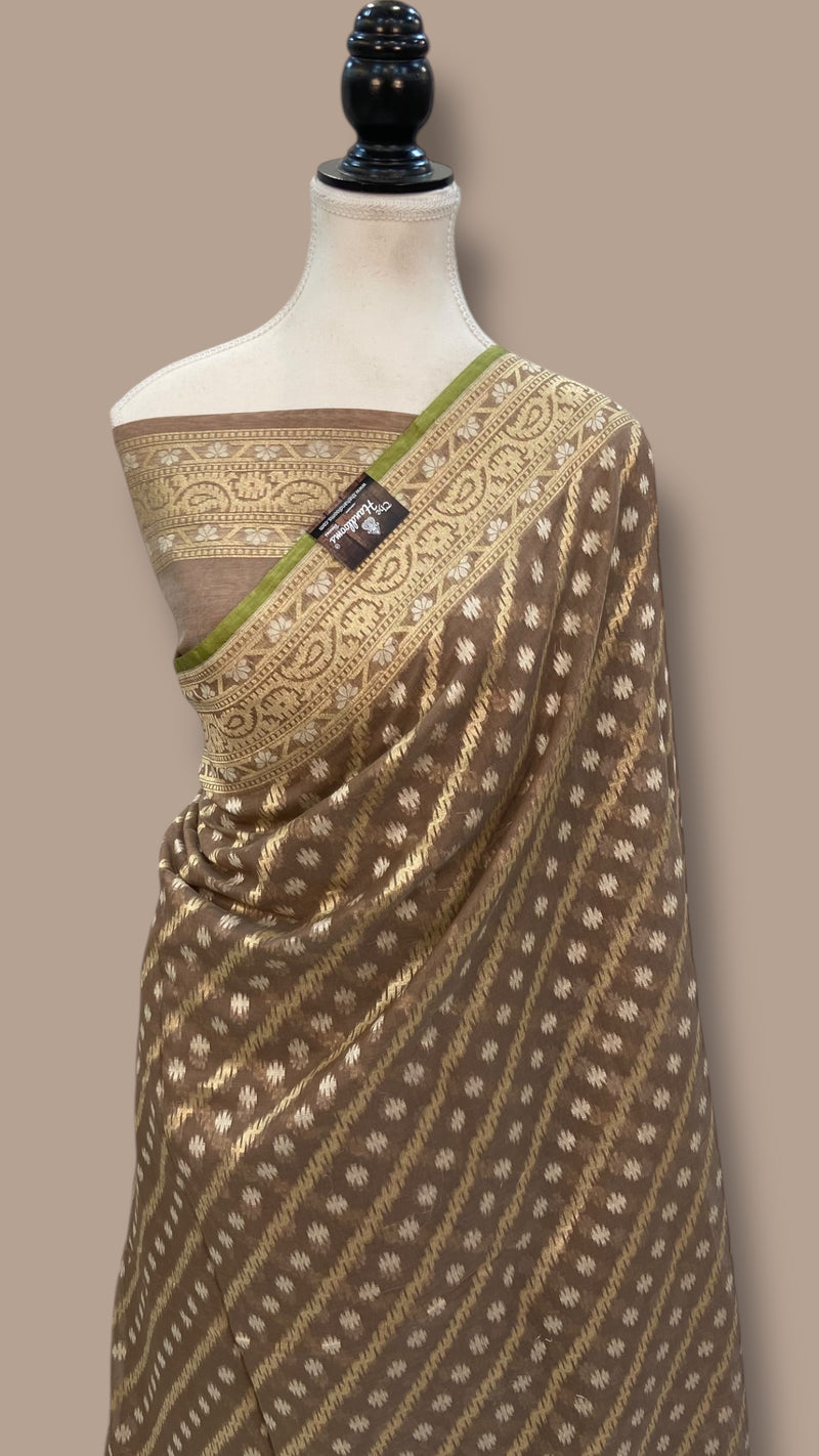 Pure Cotton Tissue Banarasi Handloom Saree - The Handlooms