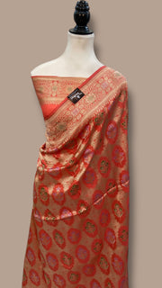 Pure Katan Silk Banarasi Handloom Saree - All over Jaal work - With Meenakari - The Handlooms