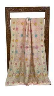 Khaddi Georgette Handloom Banarasi Saree - All Over Jaal Work with meenakari - The Handlooms
