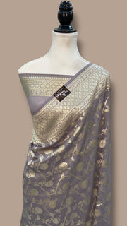 Moonga Georgette Handloom Banarasi Saree - The Handlooms