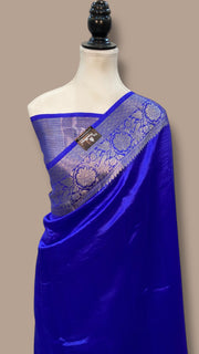 Royal Blue Pure Silk Banarasi Saree - The Handlooms