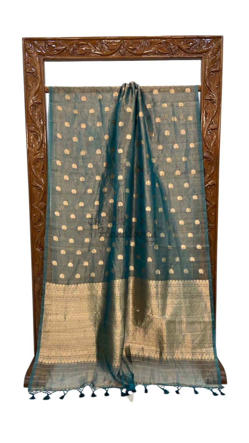 Pure Kora Tissue Handloom Banarasi Kadua Motifs Saree - The Handlooms